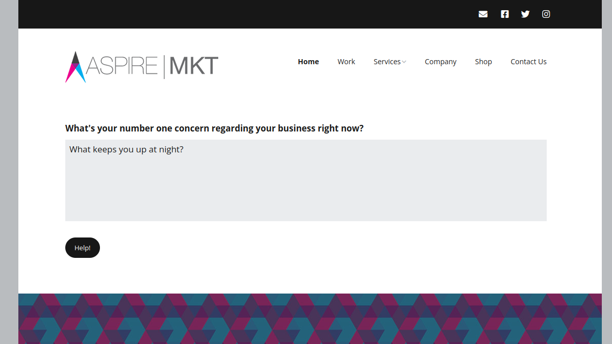 Aspire Marketing homepage