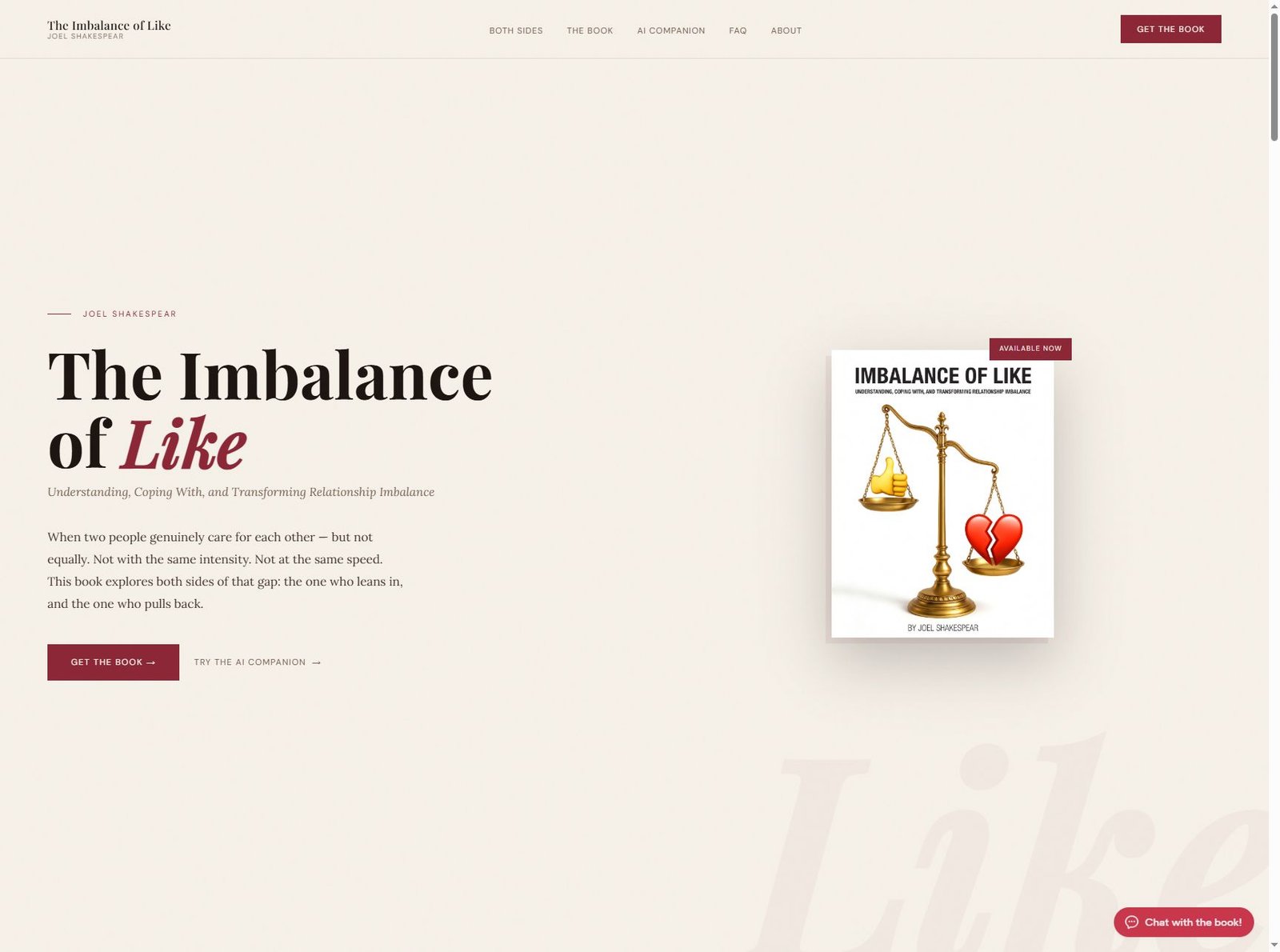 The Imbalance of Like homepage