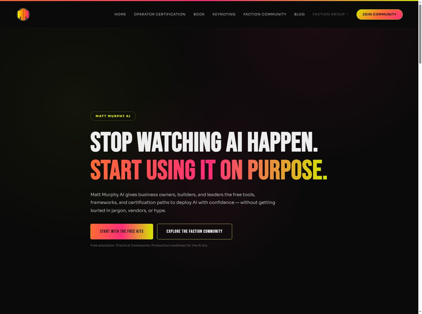Matt Murphy AI homepage